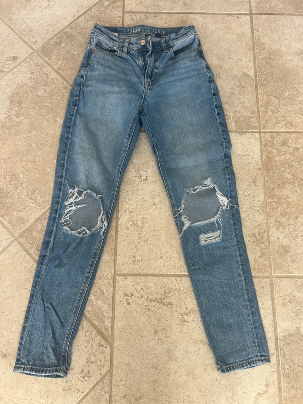 American Eagle Outfitters Light Blue Ripped Skinny Jeans
